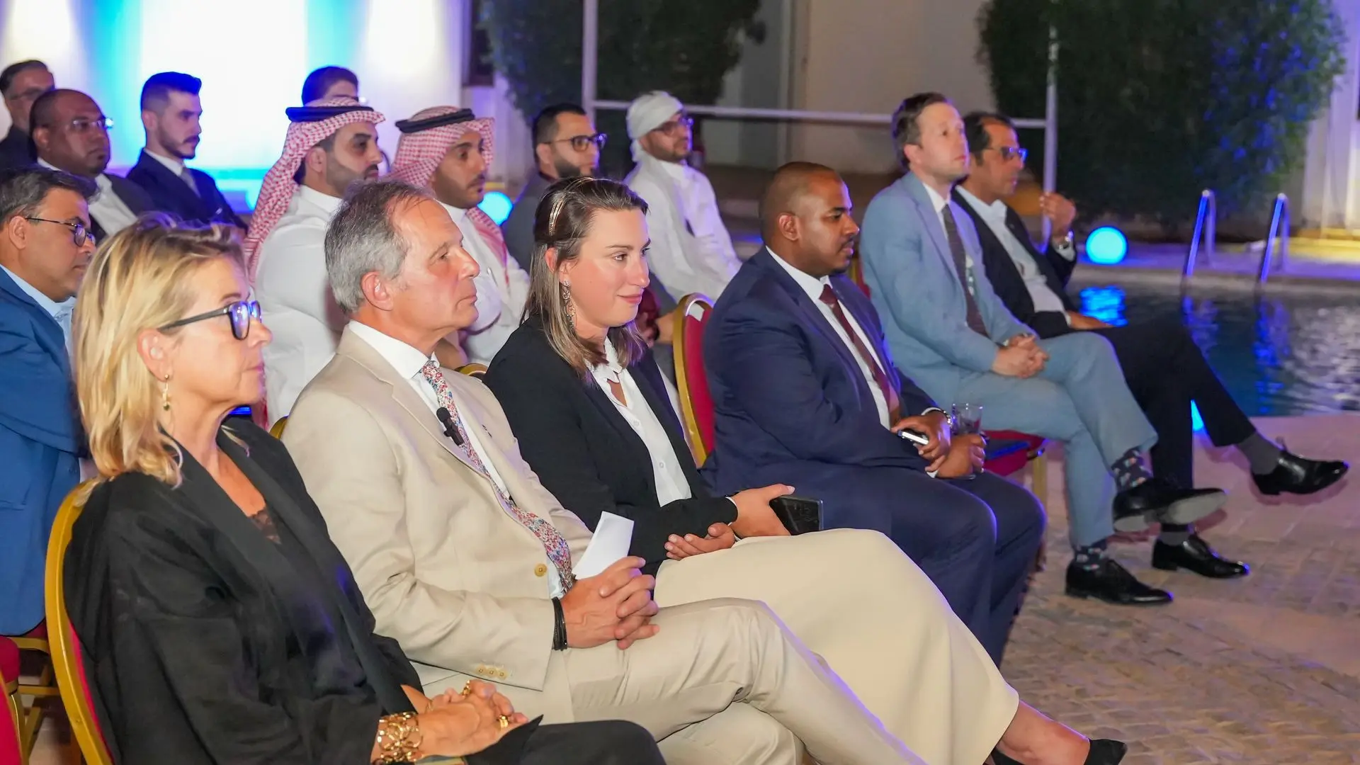 Group photo of Eezee team at a conference in Saudi Arabia